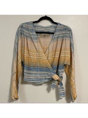 Free People Blouse Womens Small multicolor We the Free Maldives Cropped Wrap Top